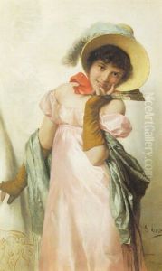 Portrait Of A Young Lady by Giovanni Costa