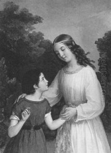 Meeting The Angel In A Rose Garden by Giovanni Costa