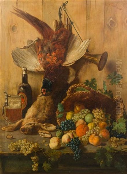 Still Life With Game, Tankard And Fruit - view 1