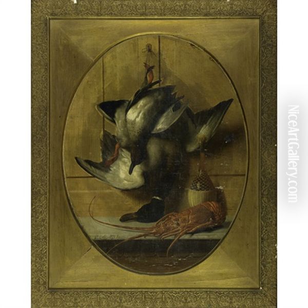 Nature Morte With Duck, Lobster And Wine Bottle - view 1