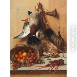 Hunting Bounty (+ Fishing Bounty (against Tromp L'oeil Wood-grained And Stucco Brick Walls); Pair)