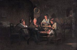 Una Partita A Carte In Famiglia by Giuseppe Costantini