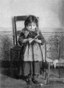 Bambina Che Legge by Giuseppe Costantini