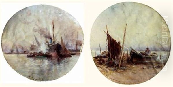Bateau Au Port (+ Pecheur Et Barque Sur La Greve; 2 Works) - view 1