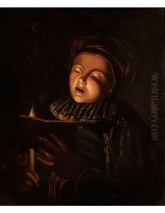 Singendes Madchen Mit Notenbuch by Adam de Coster