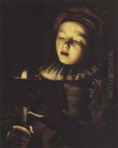 Junger Sanger Im Kerzenlicht by Adam de Coster