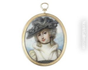 A Portrait Miniature Of A Young Lady