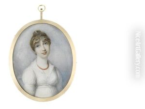Lady Mary Henrietta Juliana Pelham Nee Osborne, Countess Of Chichester (1776-1862), Wearing White Dress With Frilled Collar, Coral Beaded Necklace, Her Brown Hair Upswept Lady Mary Henrietta Juliana Pelham Nee Osborne, Countess Of Chichester (1776-1862), Wearing White Dress With Frilled Collar, Coral Beaded Necklace, Her Brown Hair Upswept
