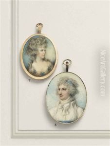 A Lady Called The Duchess Of Richmond, In White Dress, White Coat And White Knotted Scarf, Blue Sash And Blue Hairband In Her Curling Powdered Hair...
