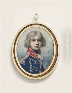 Charles Francis Plowden (1781-1800), In The Uniform Of The 5th Regiment Of Foot (northumberland Fusiliers), Blue Coat With Red Collar...
