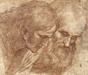 Deux Etudes De Tetes D'apres Un Maitre.