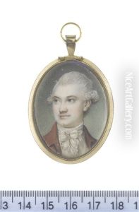 A Gentleman, Wearing Vermilion Coat, White Waistcoat, Frilled Chemise, Stock And Knotted Cravat, His Wig Powdered And Worn En Queue