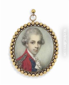 James Lowther, 1st Earl Lonsdale (b. 1736), In Scarlet Military Coat With Blue Facings, Gold Epaulette, Frilled White Cravat, Powdered Hair Worn En Queue
