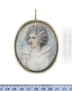 Jane, Duchess Of Gordon, Wearing White Dress With Winged Collar Secured Around Her Neck With A Strand Of Pearls, Pearl Pendent Earrings, Powdered Wig Jane, Duchess Of Gordon, Wearing White Dress With Winged Collar Secured Around Her Neck With A Strand Of Pearls, Pearl Pendent Earrings, Powdered Wig