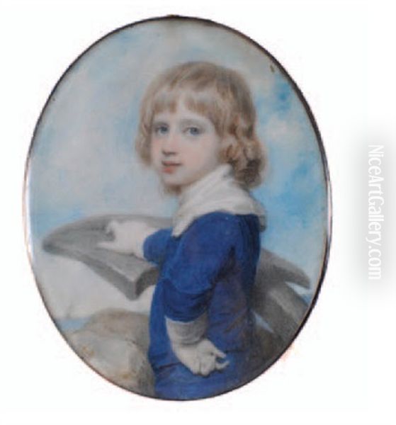 Midshipman With Long Fair Hair And Blue Eyes, His Right Hand Resting On An Anchor - view 1