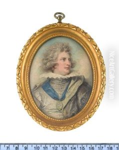 George Iv, When Prince Of Wales, Wearing Cavalier Dress, Black Doublet, White Collar, Cloak With Gold Lining And Breast Star Of The Order Of The Garter by Richard Cosway