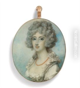 Lady Georgiana Charlotte Bertie, Countess Of Cholmondeley, In White Satin Dress by Richard Cosway