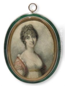 Portrait Of A Young Lady, In A White Dress With Yellow Sash At Her Waist Portrait Of A Young Lady, In A White Dress With Yellow Sash At Her Waist