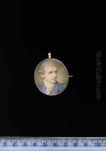 A Gentleman Wearing Blue Cloak, Frilled White Chemise And White Stock, His Hair Powdered