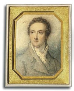 A Young Gentleman In Dark Grey Coat, White Waistcoat And Knotted Cravat