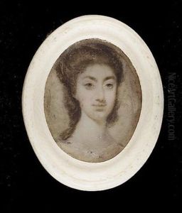 A Lady (frances, Wife Of Robert Mourncy?) Wearing Pink Dress, Her Brown Hair Upswept by Richard Cosway