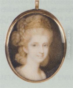 The Hon. Lady Shaw, Facing Right In A White Dress, A Tiara In Her Upswept Curled And Plaited Hair