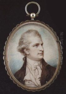 A Gentleman, His Powdered Hair En Queue, Wearing Mole-coloured Coat, White Waistcoat, Stock And Tied Cravat by Richard Cosway