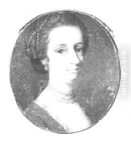 A Lady, In Blue Dress With White Underslip A Lady, In Blue Dress With White Underslip