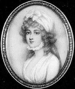 Portrait Of A Lady, Mrs J Braddley Circa 1795, In White Dress