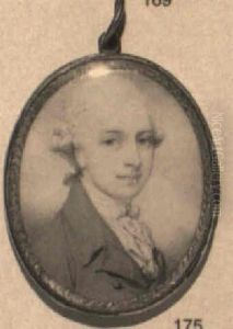 Portrait Of A Young Gentleman With Powdered Hair En Queue by Richard Cosway