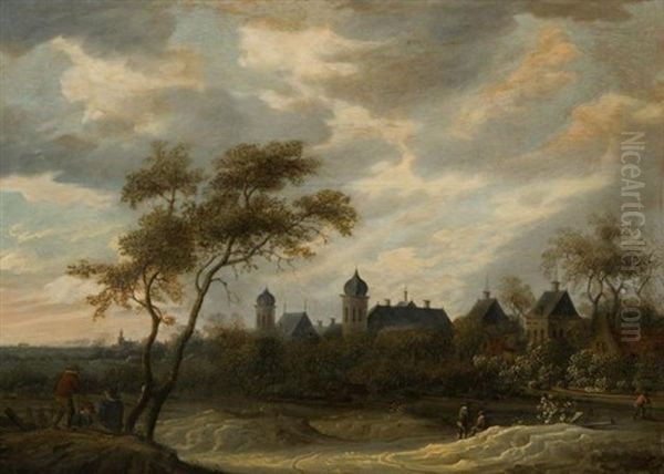 Wandelaars In Landschap - view 1
