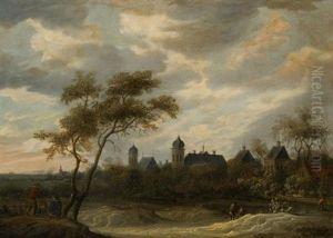 Wandelaars In Landschap by Pieter Cosyn