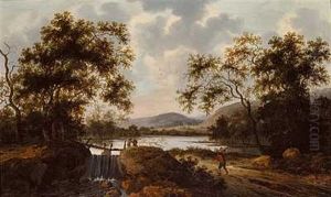 Flodlandskab Med Vandringsmand by Pieter Cosyn