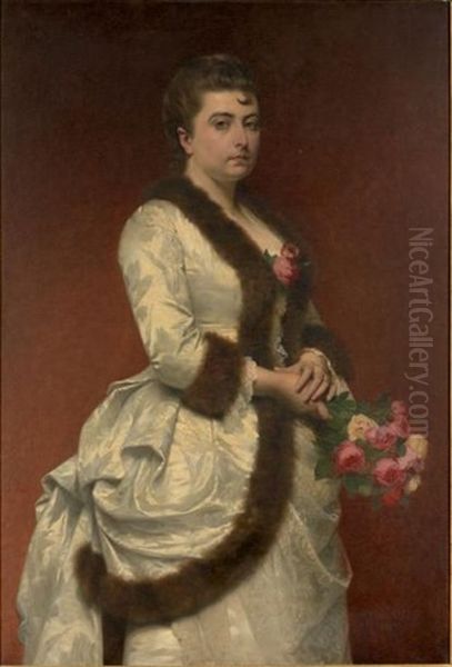 Femme Au Bouquet De Roses - view 1