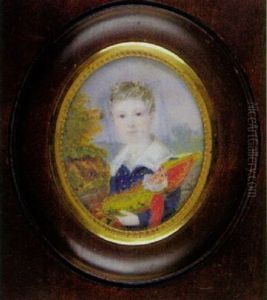 Portrait Of The Young James Poutz, Holding A Clown Doll