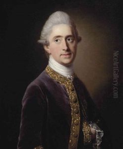 Portrait Of Henry David Erskine, 10th Earl Of Buchan (1710-1767), Half-length, In A Gold-embroidered Purple Coat