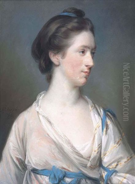 Portrait Of Dorothea Tucker (b. 1741), In A Pale Pink Dress And Blue Shawl - view 1