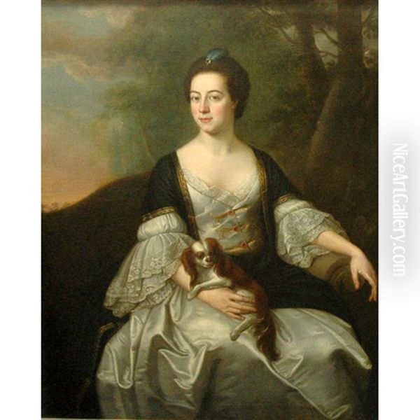 Portrait Of Mrs. Kilhenery With Her Lap Dog - view 1