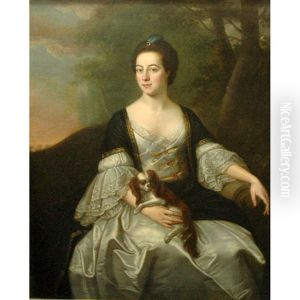 Portrait Of Mrs. Kilhenery With Her Lap Dog by Francis Cotes