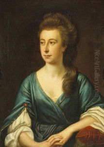 A Portrait Of A Lady, Seated, With Her Arm Resting On A Pillow (countess Of Guildford?)