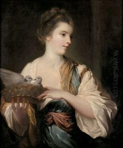 Portrait Of Kitty Fisher With Two Doves