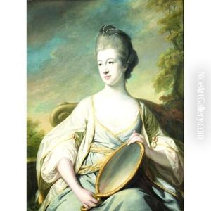 A Portrait Of Mary Dering Holding A Looking Glass by Francis Cotes