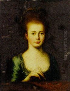 Portrait Of Miss Edgar Doing Embroidery