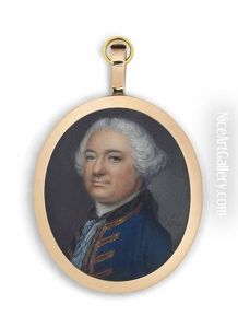 A Gentleman Traditionally Called Admiral St. John Orde, In Gold-bordered Blue Coat And Waistcoat, Lace Cravat, Powdered Hair En Queue by Samuel Cotes
