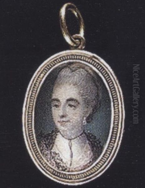 A Lady Wearing Pink Dress, Black Lace Shawl, Ribbon Necklace And Pearl Earring - view 1