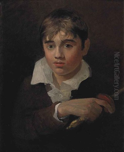 Portrait Of A Boy, Believed To Be The Artist's Youngest Brother Henry, As Young Norval, Bust-length, In A Dark Jacket And White Shirt, Holding A Sword - view 1
