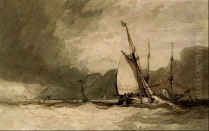 Shipping Off The Coast by John Sell Cotman