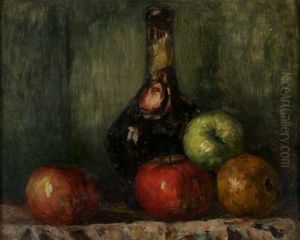 Nature Morte (fruits And Bouteilles) by Charles Cottet