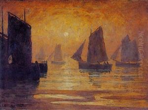 Bateaux De Peche Au Soleil Couchant Bateaux De Peche Au Soleil Couchant