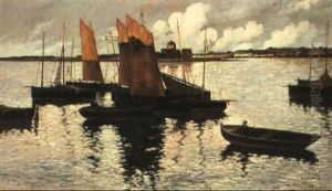 Sunset Over The Sails by Charles Cottet